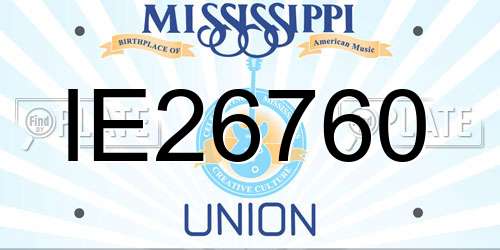 IE26760 Mississippi License Plate