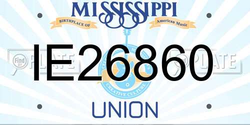 IE26860 Mississippi License Plate