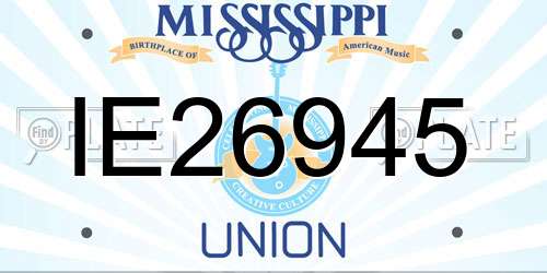 IE26945 Mississippi License Plate