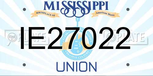 IE27022 Mississippi License Plate