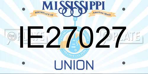 IE27027 Mississippi License Plate