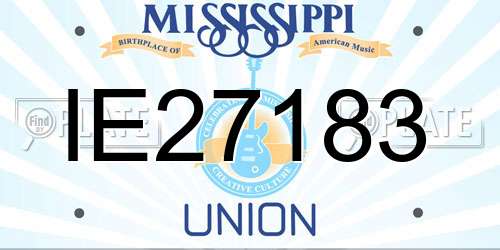 IE27183 Mississippi License Plate