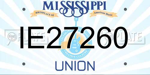 IE27260 Mississippi License Plate
