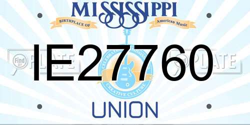 IE27760 Mississippi License Plate