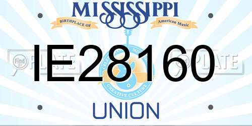 IE28160 Mississippi License Plate