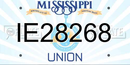 IE28268 Mississippi License Plate