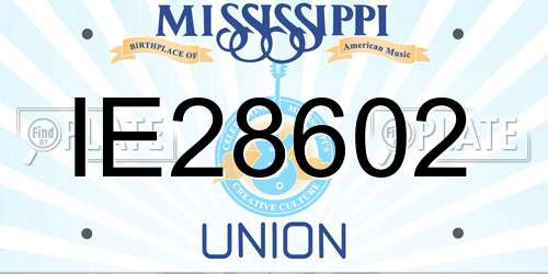 IE28602 Mississippi License Plate