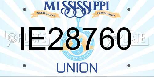 IE28760 Mississippi License Plate