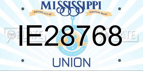 IE28768 Mississippi License Plate
