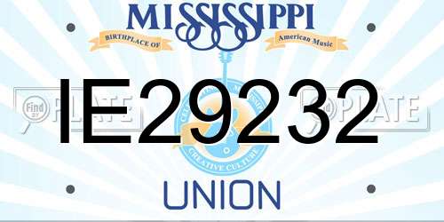 IE29232 Mississippi License Plate