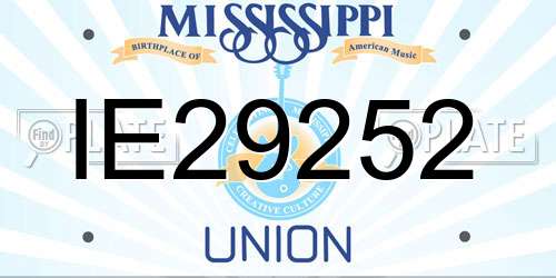 IE29252 Mississippi License Plate