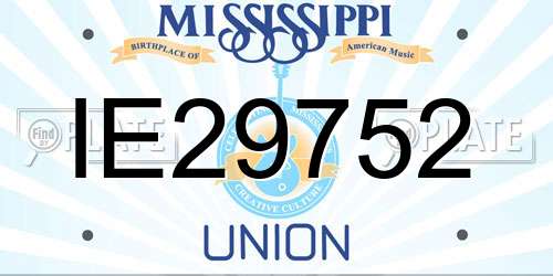 IE29752 Mississippi License Plate