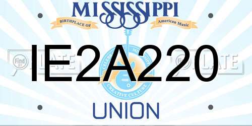 IE2A220 Mississippi License Plate
