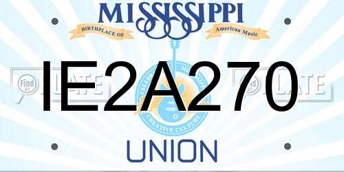 IE2A270 Mississippi License Plate
