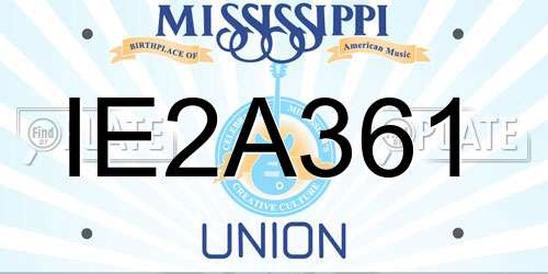 IE2A361 Mississippi License Plate