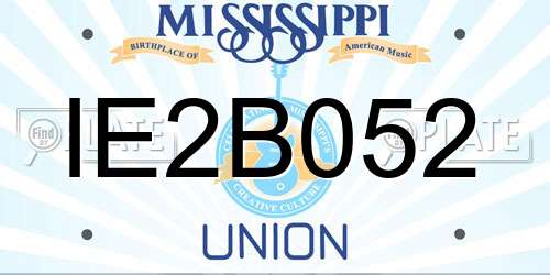 IE2B052 Mississippi License Plate