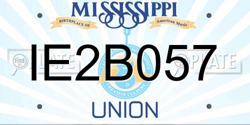 IE2B057 Mississippi License Plate