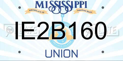 IE2B160 Mississippi License Plate