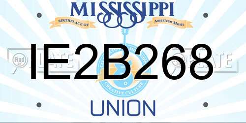 IE2B268 Mississippi License Plate