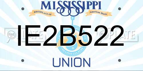 IE2B522 Mississippi License Plate