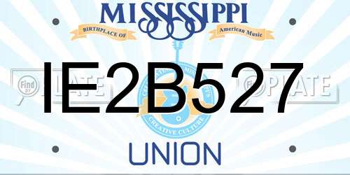 IE2B527 Mississippi License Plate