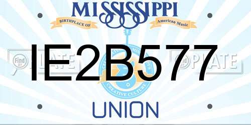 IE2B577 Mississippi License Plate