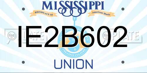 IE2B602 Mississippi License Plate