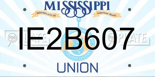 IE2B607 Mississippi License Plate