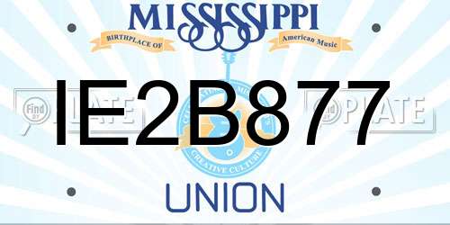 IE2B877 Mississippi License Plate