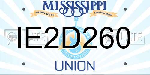 IE2D260 Mississippi License Plate