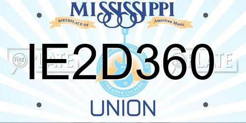 IE2D360 Mississippi License Plate