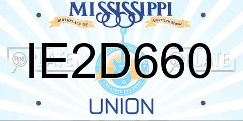 IE2D660 Mississippi License Plate