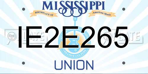IE2E265 Mississippi License Plate