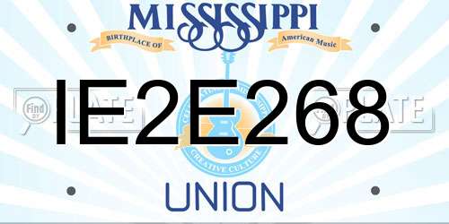 IE2E268 Mississippi License Plate