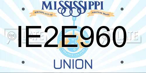 IE2E960 Mississippi License Plate
