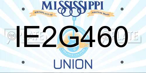 IE2G460 Mississippi License Plate