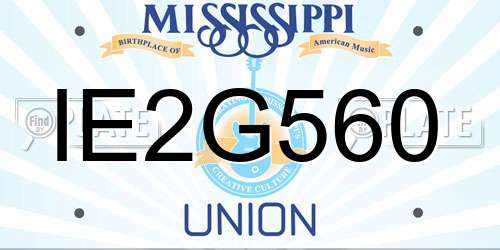 IE2G560 Mississippi License Plate