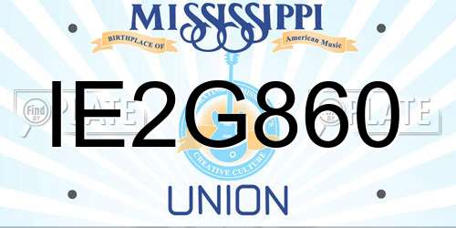 IE2G860 Mississippi License Plate
