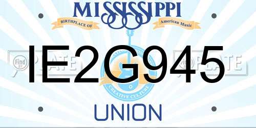 IE2G945 Mississippi License Plate