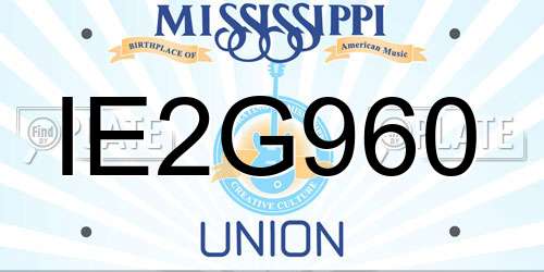IE2G960 Mississippi License Plate