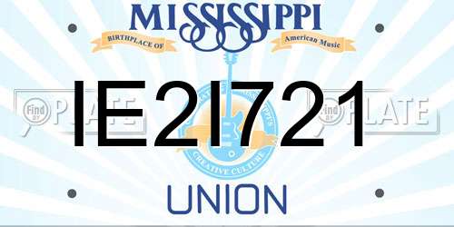 IE2I721 Mississippi License Plate