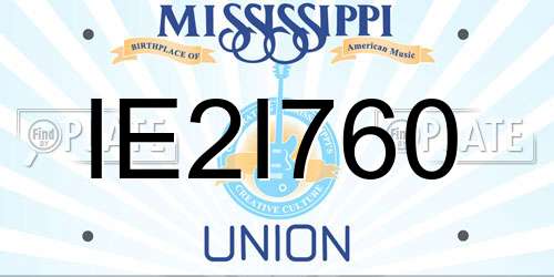 IE2I760 Mississippi License Plate
