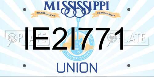 IE2I771 Mississippi License Plate