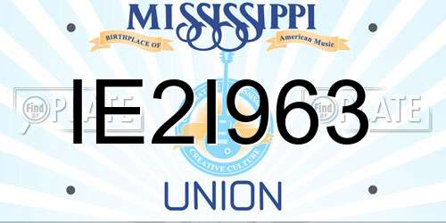 IE2I963 Mississippi License Plate