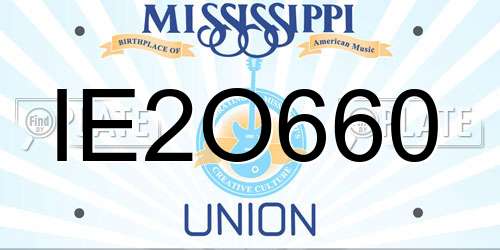 IE2O660 Mississippi License Plate