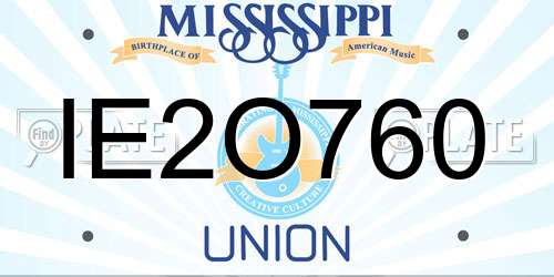 IE2O760 Mississippi License Plate