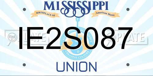 IE2S087 Mississippi License Plate