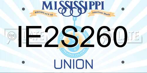 IE2S260 Mississippi License Plate