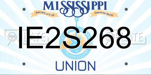 IE2S268 Mississippi License Plate