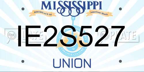 IE2S527 Mississippi License Plate